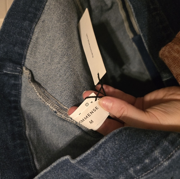 NWT Commense Halter Denim Mini Dress with Buckle Detail Medium Y2k Cult G Gold - Picture 7 of 7